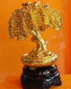 金色招財，聚寶生輝——西安高檔金色招財樹桌擺批發指南